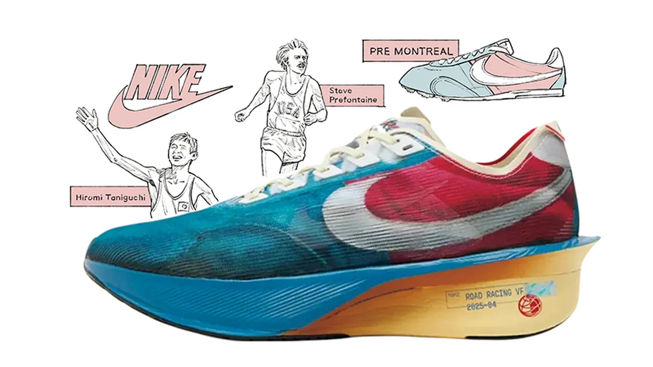 「VAPORFLY NEXT% 4」に転写プリントされた「PRE MONTREAL」