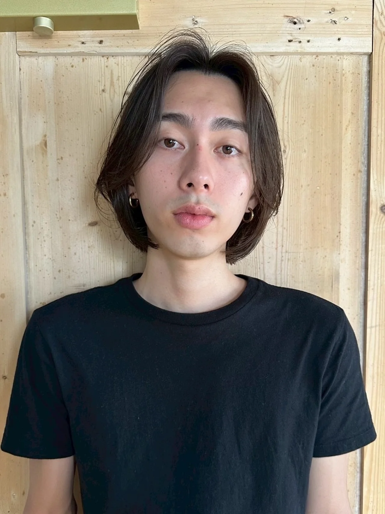 センターパートのボブ メンズヘア