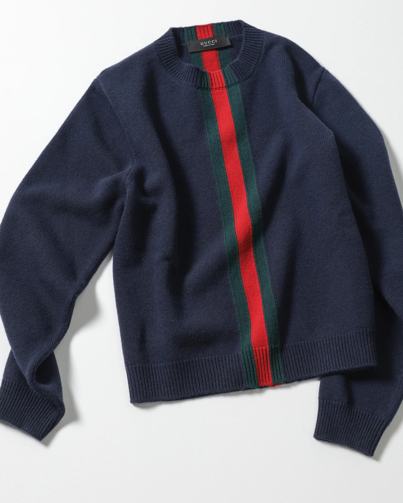 GUCCIのウェブ ストライプ ファインウール ニット セーター