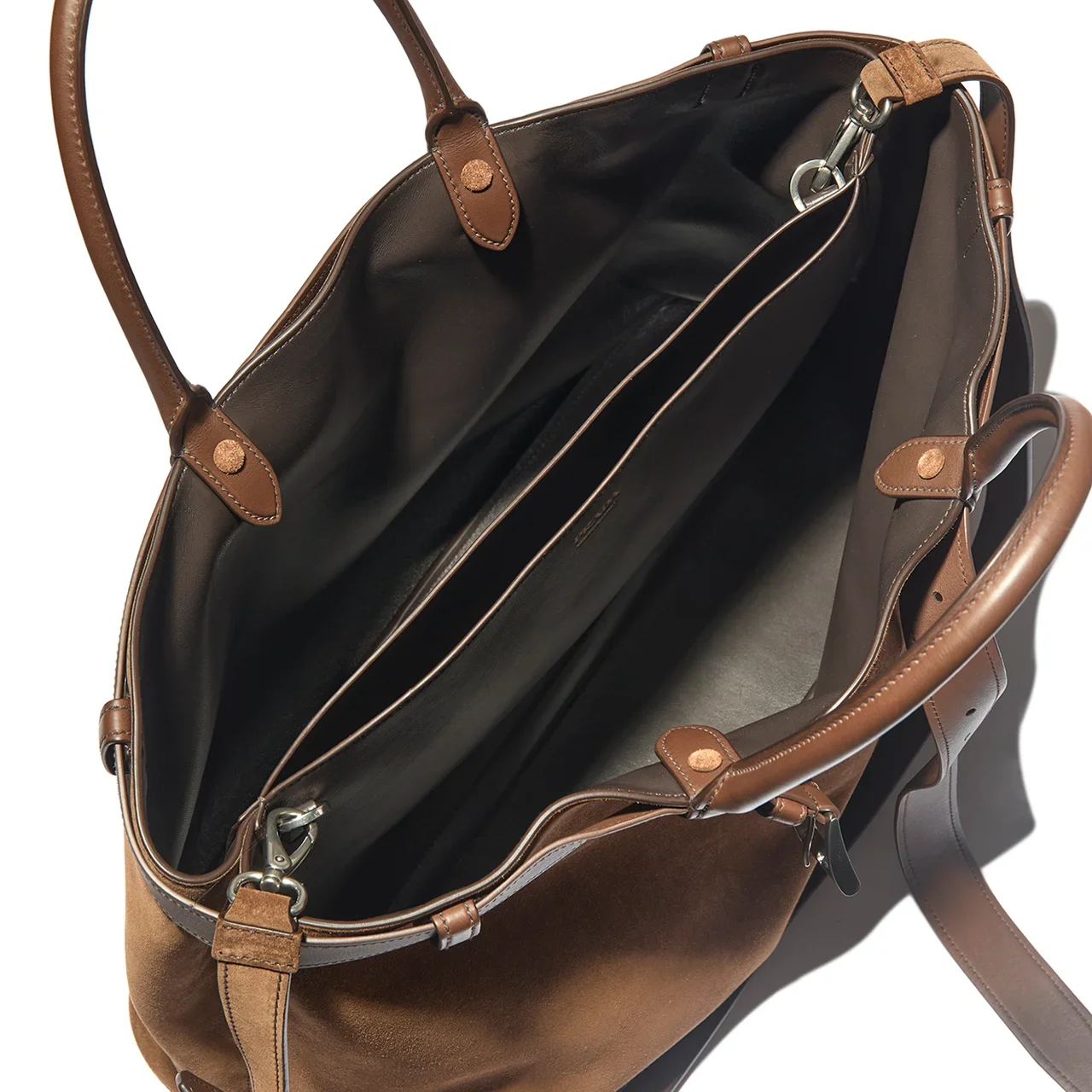 PRADA｜“Prada Buckle” suede bag with belt