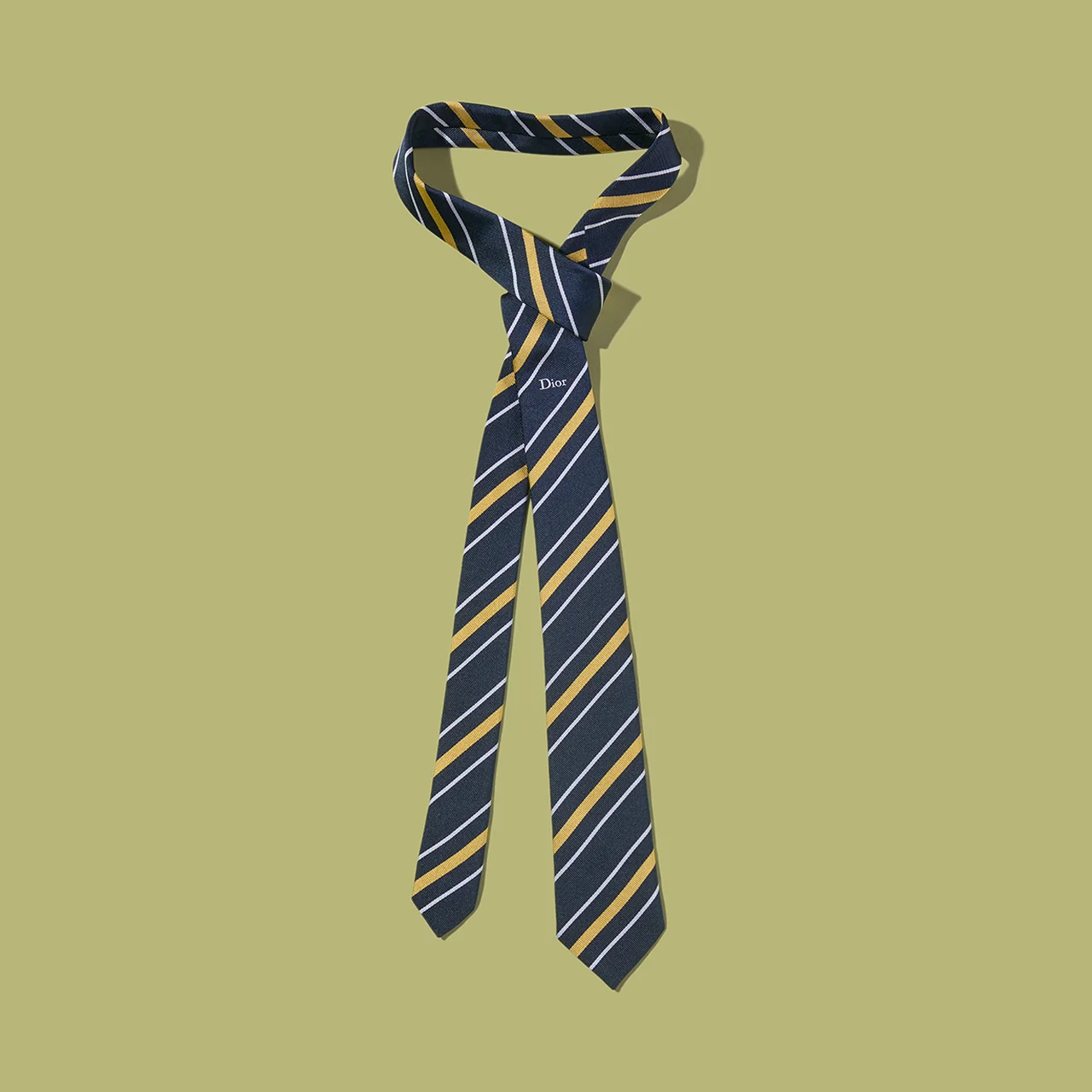 ネイビーブルー シルクジャカードの“Dior”ネクタイ