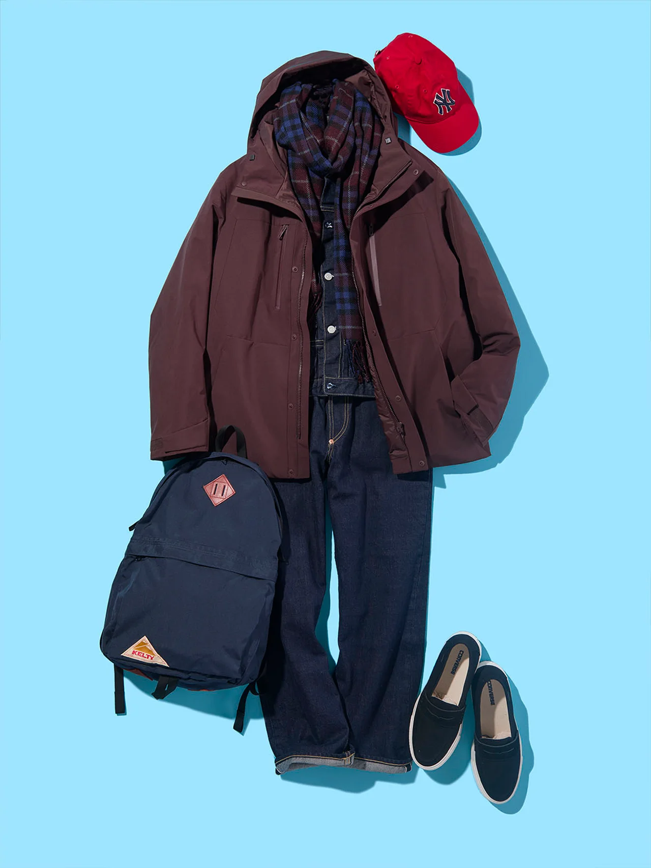 40代男性のおしゃれな「ユニクロ」ハイブリッドダウンパーカのコーディネート