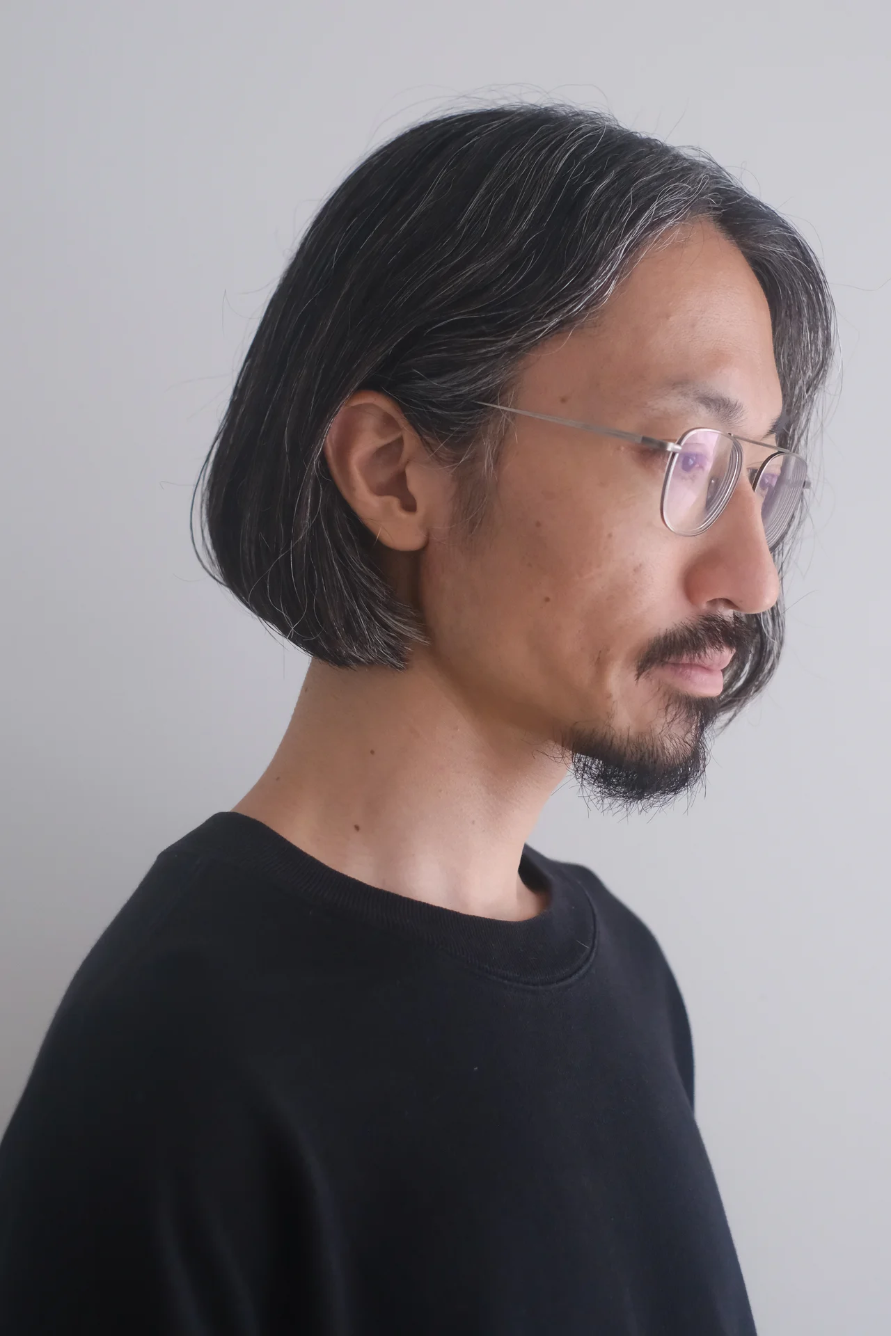 白髪のボブスタイル メンズヘア