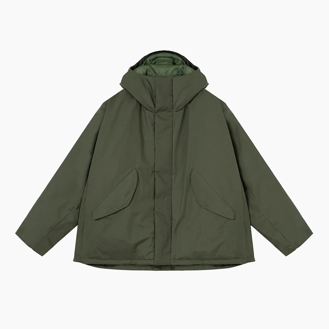 ラッドミュージシャンとザンダーのコラボダウンのダークカーキ