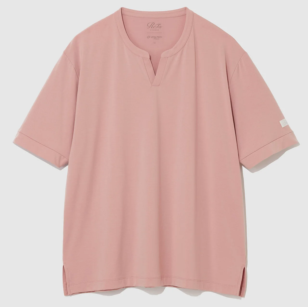 リファ バイタル ストレッチスムース ショートスリーブプルオーバーのピンク