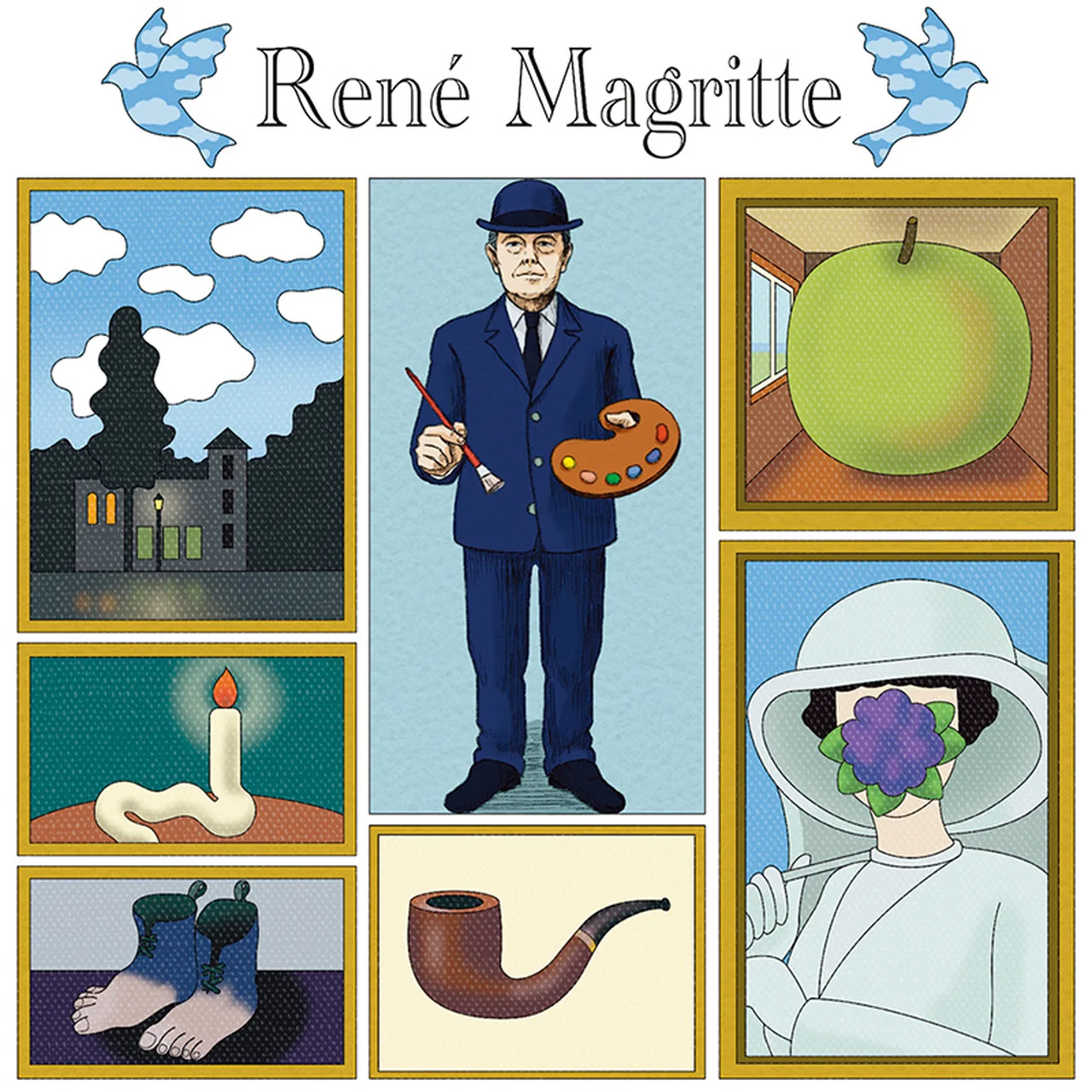 ベルギーの画家ルネ・マグリット イラスト