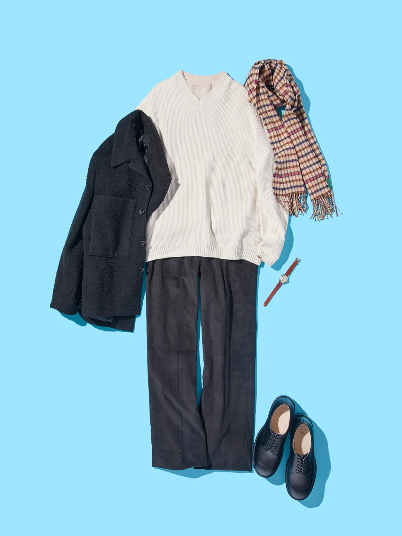 40代男性に似合うおしゃれな「ユニクロ」スフレヤーンニットのコーディネート