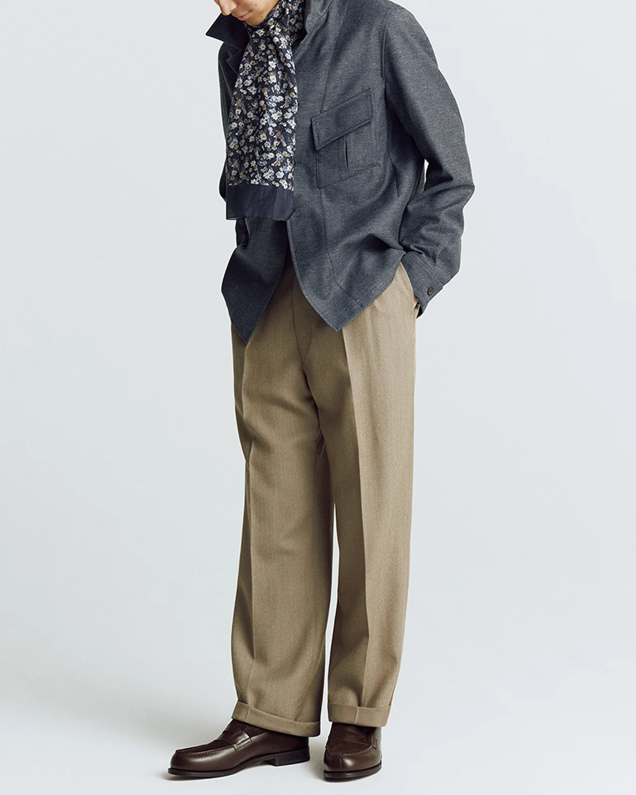 MARCEL LASSANCE cotton stole 着こなし 全身