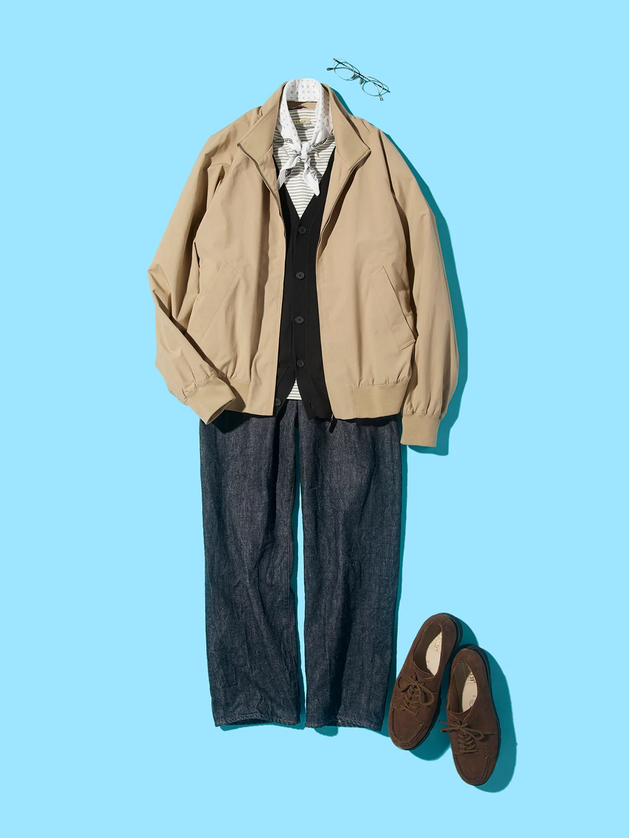 40代男性のおしゃれな「ユニクロ」ハリントンジャケットのコーディネート