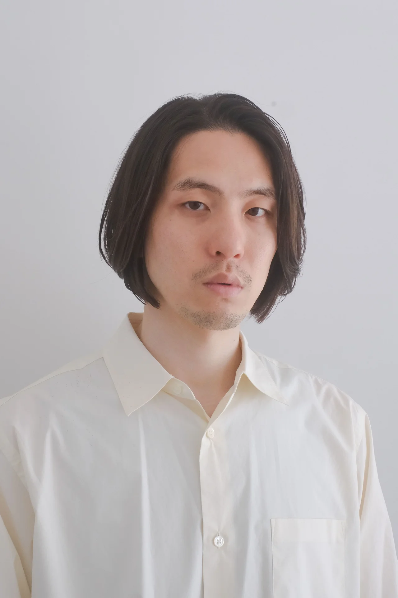 メンズヘア モード過ぎないワンレングスボブの正面