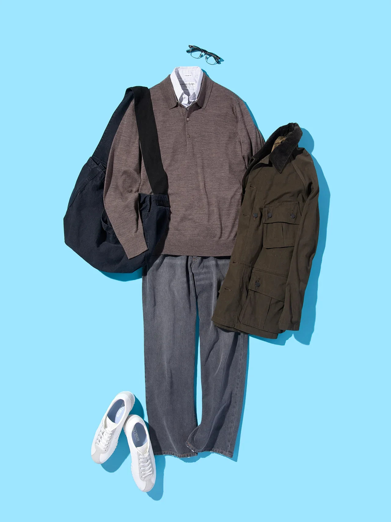 40代男性に似合うおしゃれなユニクロのメリノウールニットのコーディネート