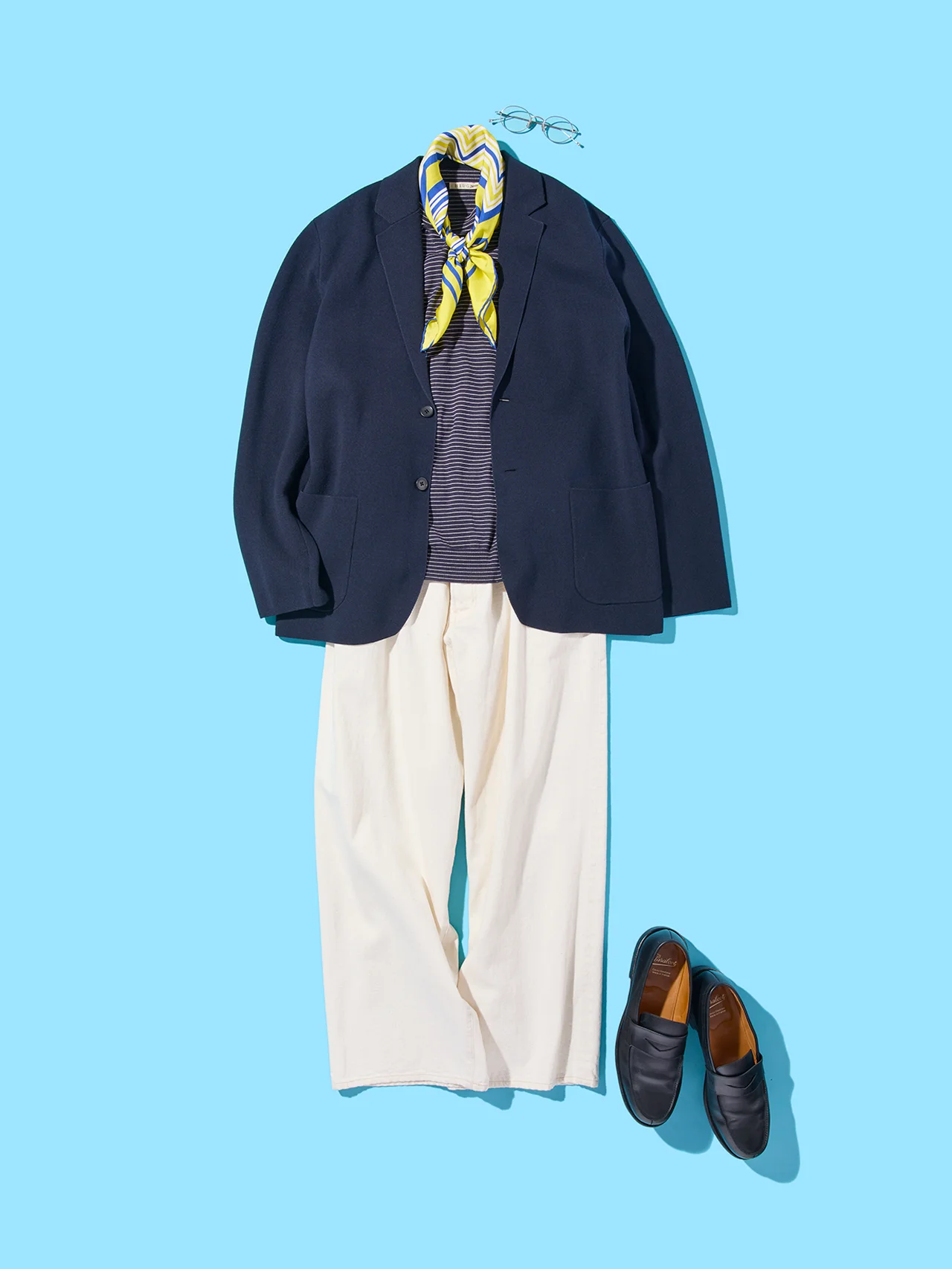 40代男性のおしゃれな「ユニクロ」ニットジャケットのコーディネート