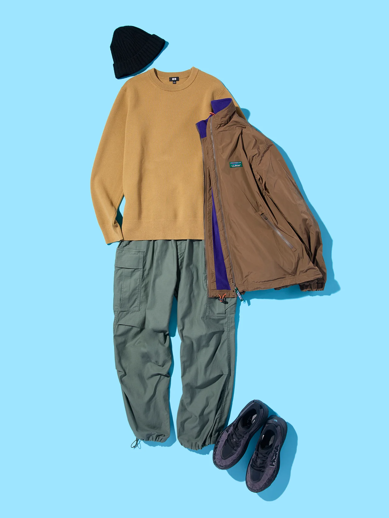 40代男性のおしゃれな「ユニクロ」ミラノリブクルーネックセーターのコーディネート