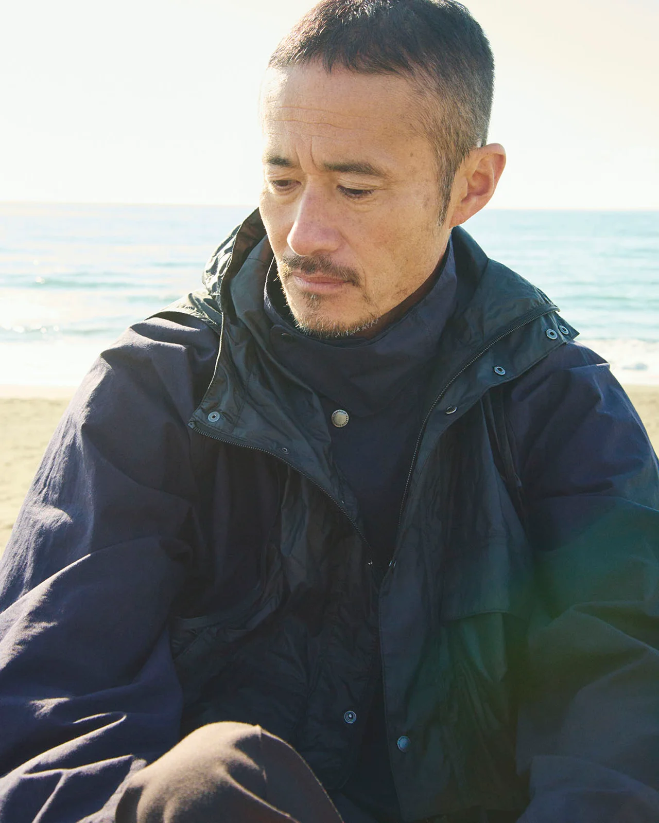 トランスポート スモックジャケットの襟元