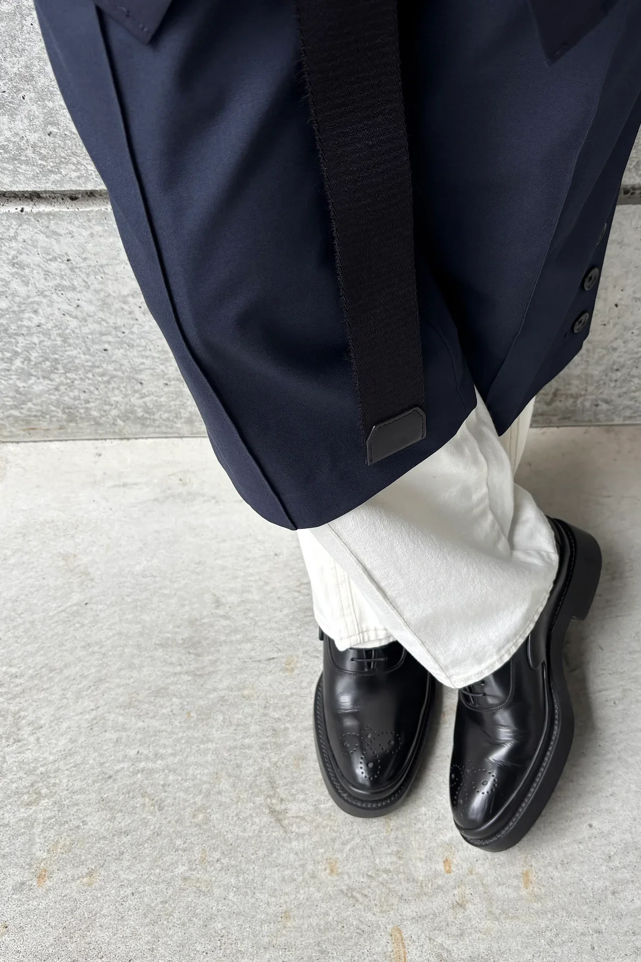 40代男性におすすめ！「GU×ロク」のネイビーセットアップコーディネート②