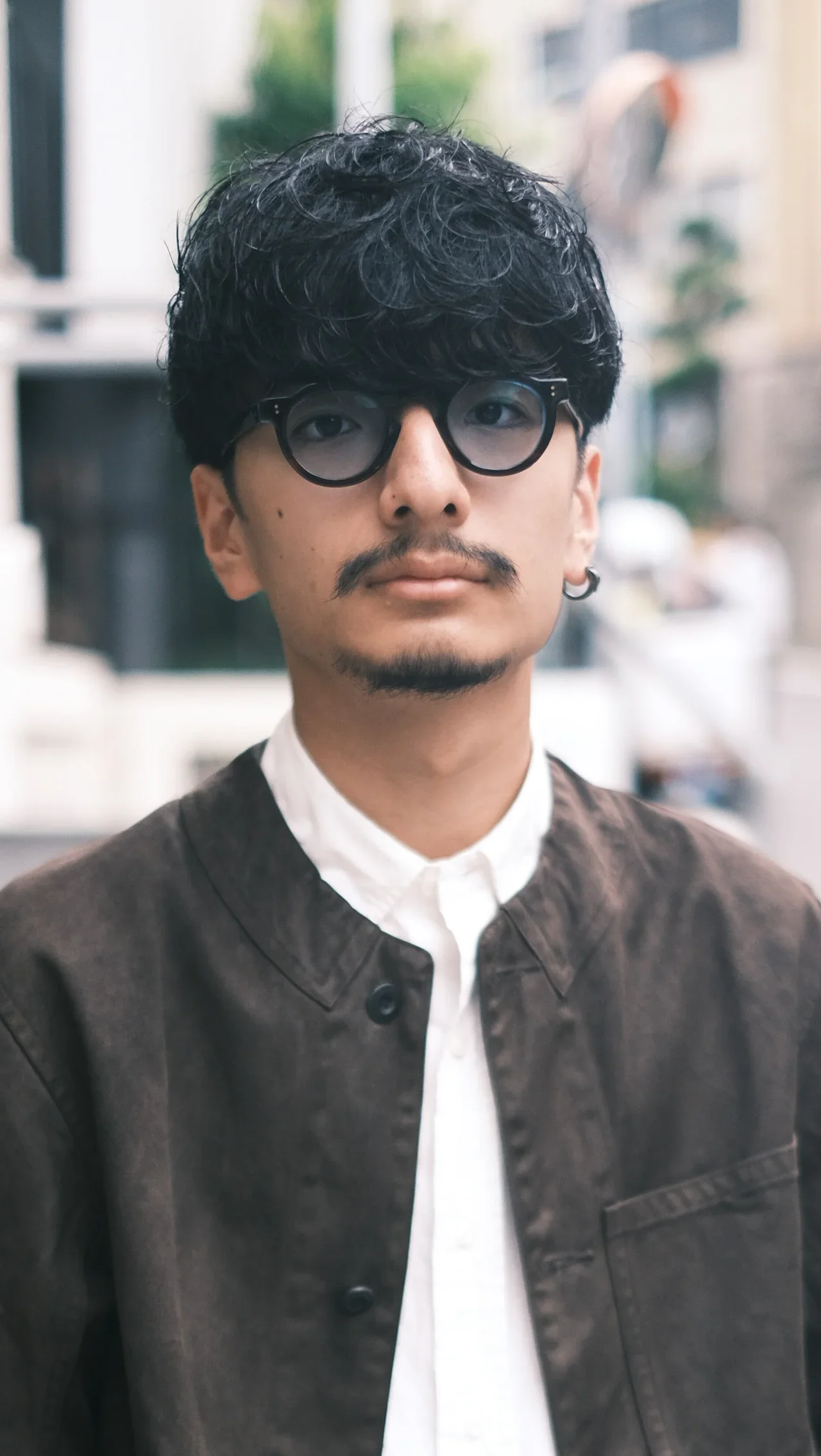 メガネが似合うマッシュパーマ