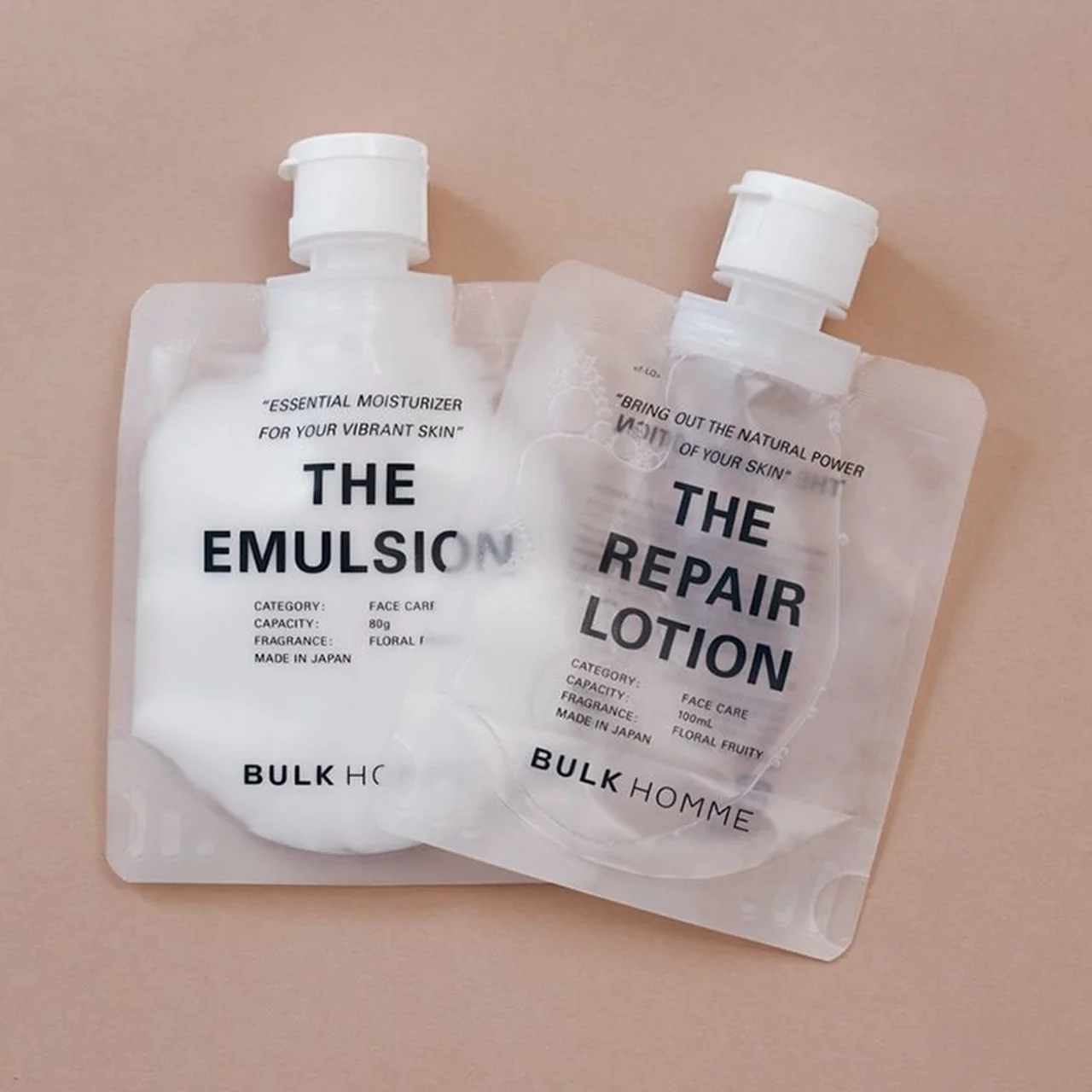 （右）BULK HOMMEのTHE REPAIR LOTION（左）BULK HOMMEのTHE EMULSION