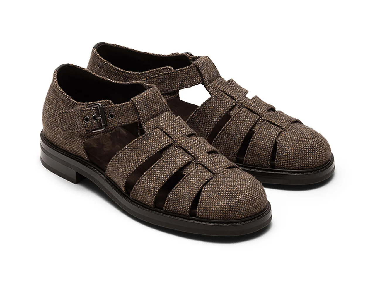 シェブロンツイードのフィッシャーマンサンダル