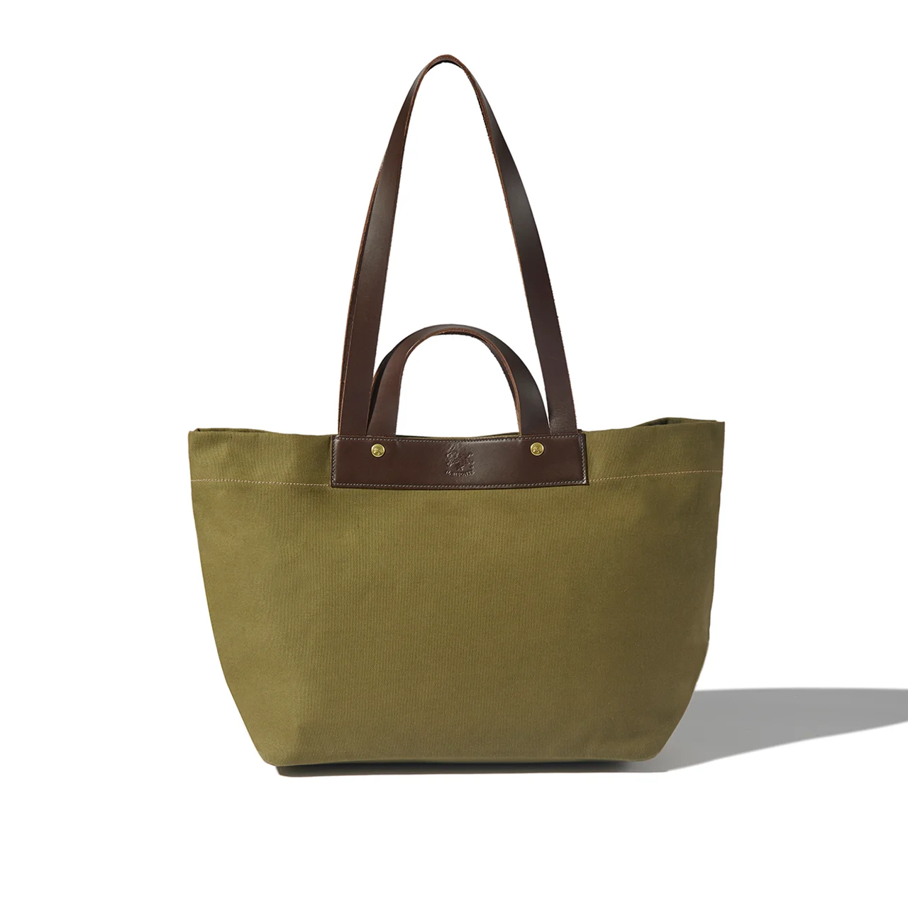 【イル ビゾンテ】40代男性におすすめのバケッタレザーを組み合わせた2WAYキャンバストートバッグ