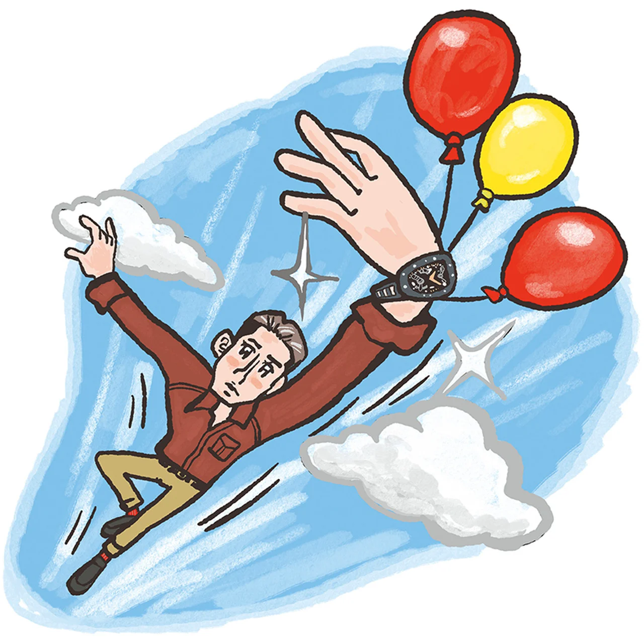 本気のスポーツウォッチはチタンで イラスト