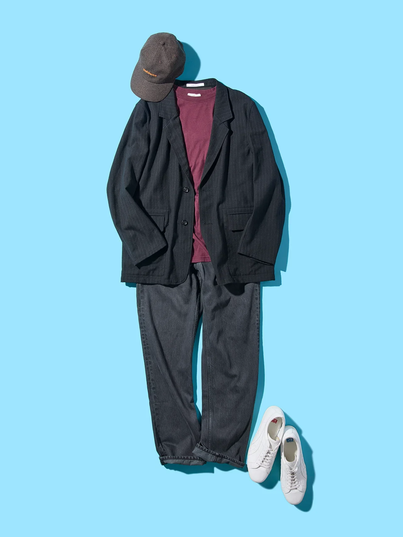 40代男性に似合うおしゃれなユニクロ アンド ジェイ ダブリュー アンダーソンのデニムのコーディネート