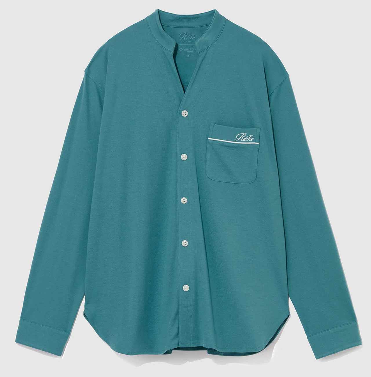 リファ バイタル モイストスムース スタンドカラースリープウェアの前開きパジャマ