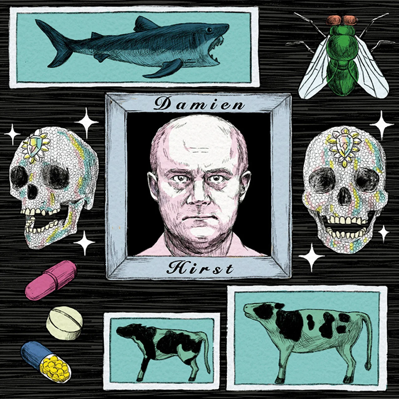 ダミアン・ハースト イラスト