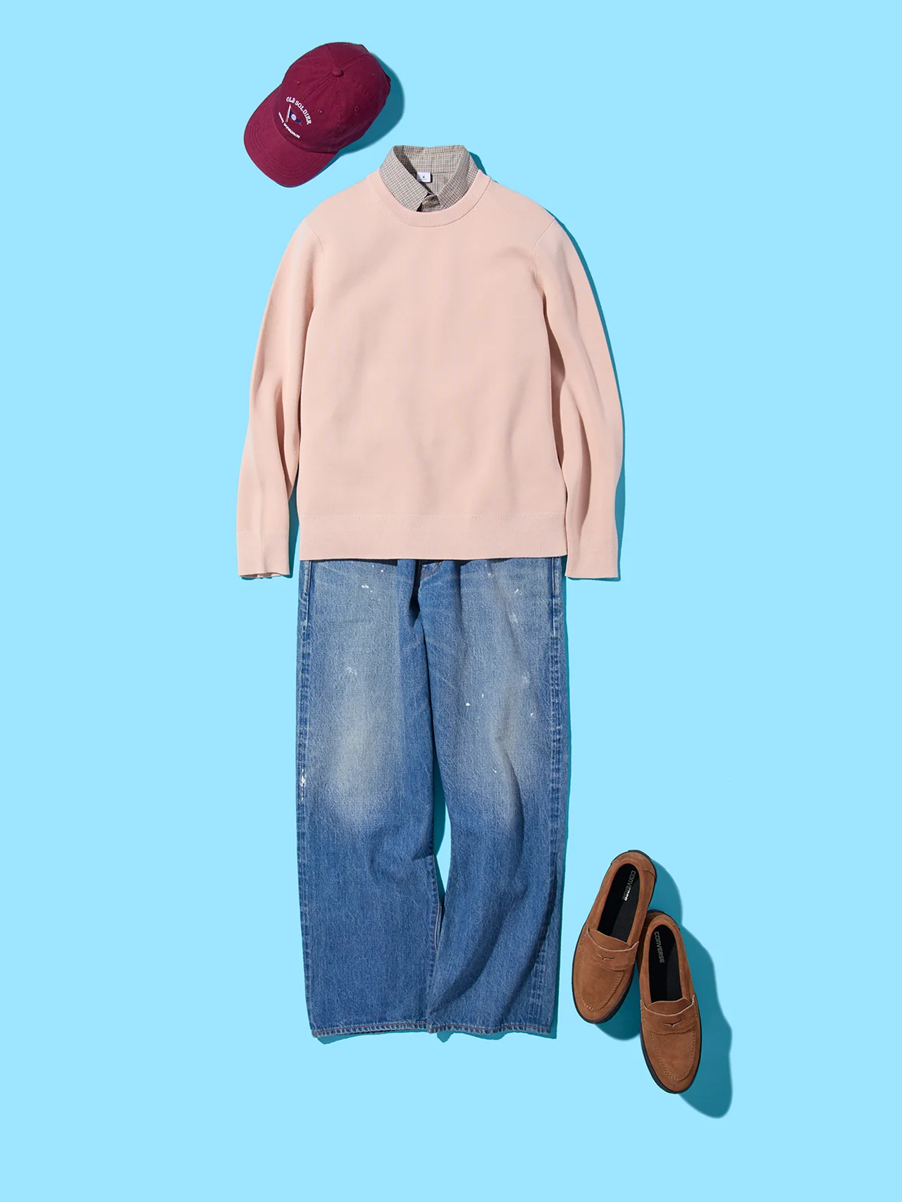 40代男性のおしゃれな「ユニクロ」ウォッシャブルミラノリブクルーネックセーターのコーディネート