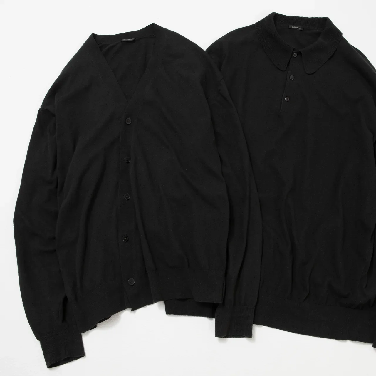 COMOLI｜コットンカーディガン＆ポロニット