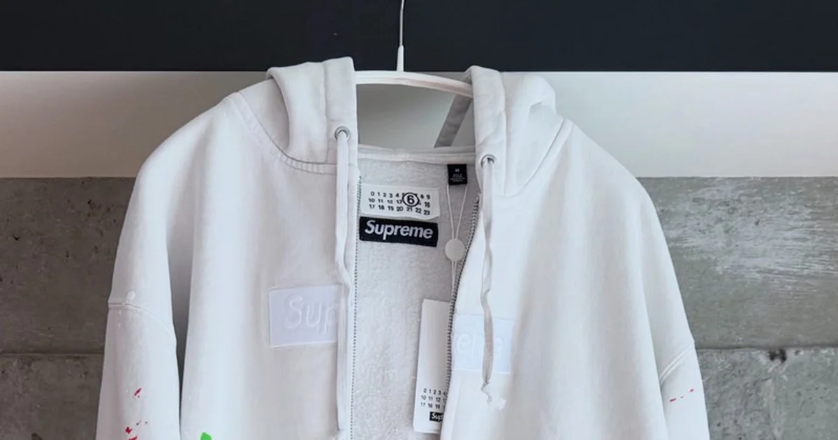 シュプリーム マルジェラ コラボ ボックスロゴ ホワイト 白 Supreme シュプリーム 2026SS MM6 Maison Margiela Box Logo Zip Up