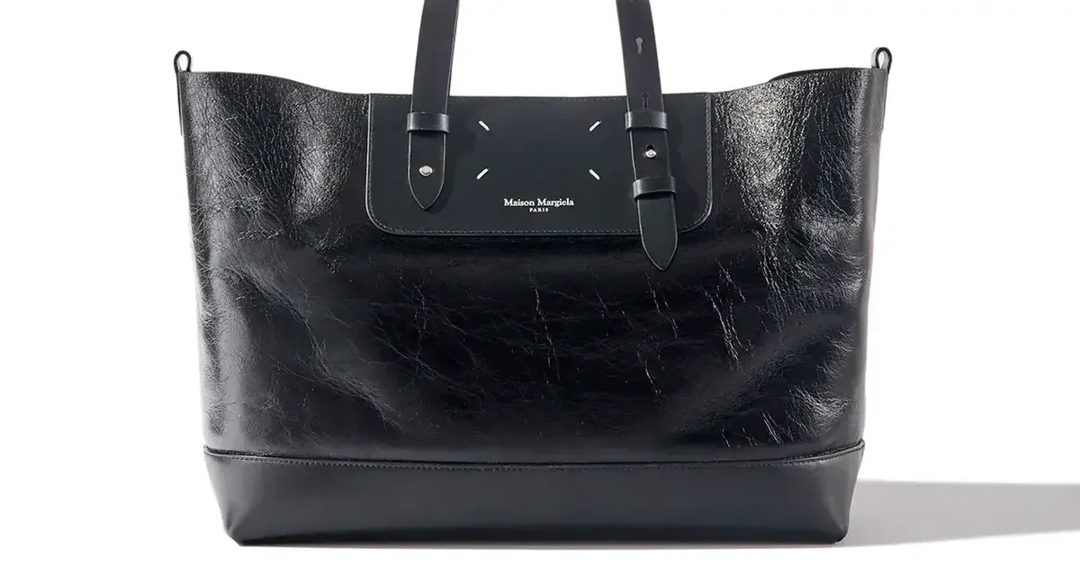 ⭐︎早い者勝ち⭐︎Maison Margiela トートバッグ ブラック 黒 大人のトートバッグは「黒レザー」】メゾン マルジェラ、アニエスベー