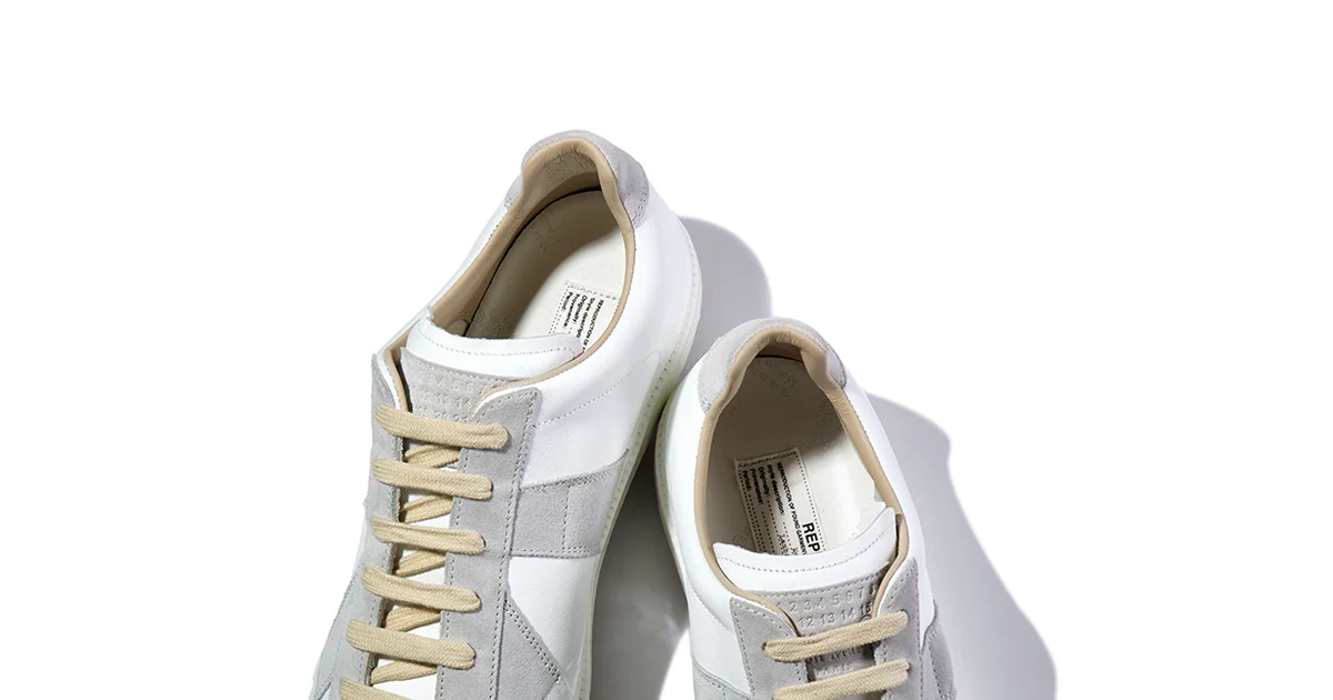 Maison Martin Margiela 22 ホワイトスニーカー Maison Margiela Replica 22 Low GAT Mens Shoes 9 White Silver
