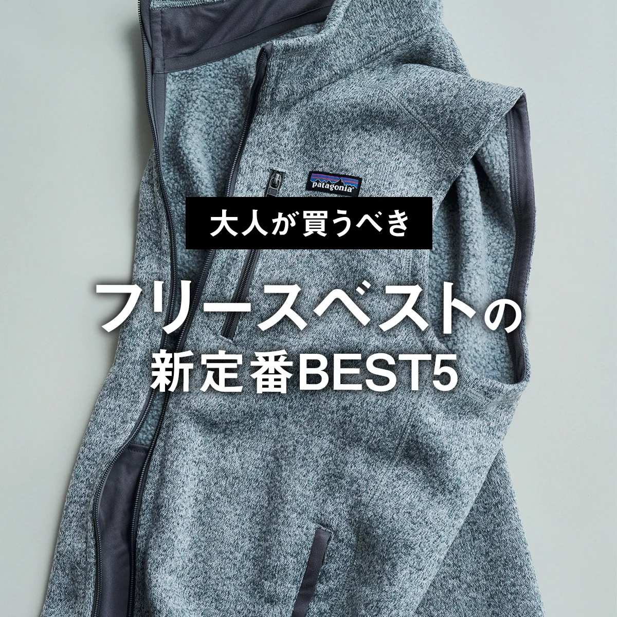 【大人が買うべきフリースベストの新定番BEST5】1位は「パタゴニア」の杢グレー。ジャケットのハズしにいい！【正直レビュー】