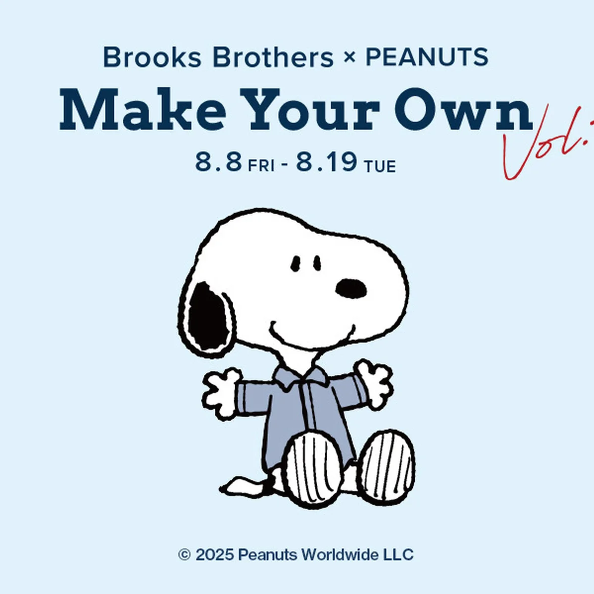 【ブルックス ブラザーズ×PEANUTS】自分だけのスヌーピー刺繍シャツが作れる限定イベントが8月8日より開催
