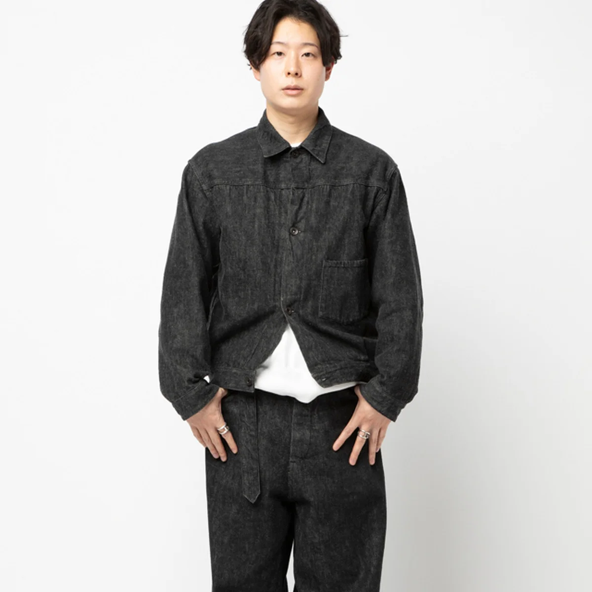 大好きなコモリの黒デニムセットアップ