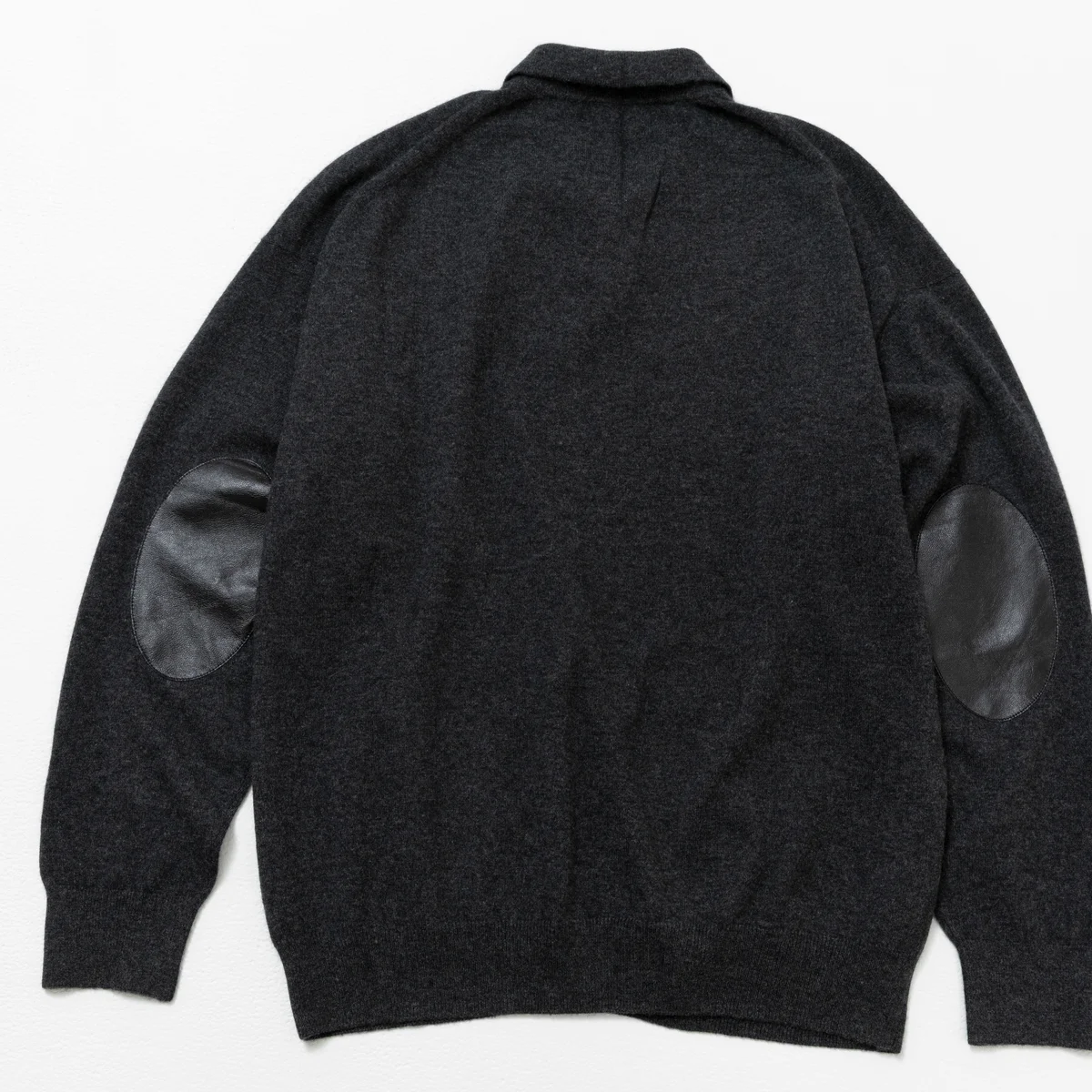 cash & barba｜モンゴリアンカシミヤ エルボーパッチ ポロ