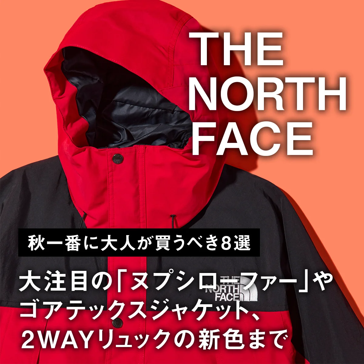 【ザ・ノース・フェイス】秋一番に大人が買うべき8選。大注目の「ヌプシローファー」やゴアテックスジャケット、2WAYリュックの新色まで